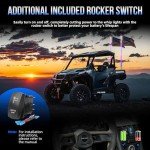 3FT RGB LED Whip Lights with Flags - 2 Pack