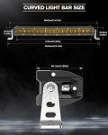 14" Amber LED Light Bar for Off-Road Vehicles