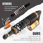 375mm Universal ATV Shock Absorbers - Black & Gold