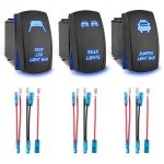 3 Pack LED Toggle Switch for ATV & Off-Road