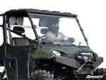 SuperATV Heavy Duty Clear Scratch Resistant Full Windshield for 2016+ Polaris Ranger Full-Size 570 / Crew | 1/4" Thick Polycarbonate| Preinstalled Bulb Seal Than Glass | Hard Coated | USA Made!