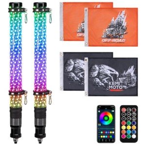 KEMIMOTO 2ft Fat Whip Lights with Signal Function