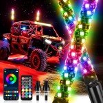 Multicolor LED Whip Lights with Remote Control