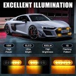 XTAUTO 10pcs Amber LED Warning Strobe Lights