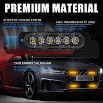 XTAUTO 10pcs Amber LED Warning Strobe Lights