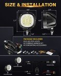 Auxbeam 4" 90W Round LED Flood Lights