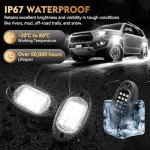 8Pods Waterproof White LED Rock Lights Kit