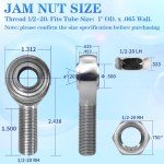 YIFUOK 1/2" Rod End Kit with Jam Nuts