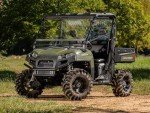 SuperATV Scratch Resistant Flip Windshield for 2016+ Polaris Ranger 570 Full-Size / Crew | 1/4" Thick Polycarbonate that is 250x Stronger than Glass and 25x Stronger than Acrylic | USA Made!
