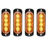 4-LED Amber Emergency Strobe Light Bar