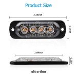 4-LED Amber Emergency Strobe Light Bar