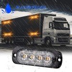 4-LED Amber Emergency Strobe Light Bar