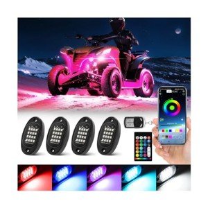 RGB LED Rock Lights with Remote for ATV & UTV