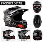 Kids Full Face ATV Helmet Set with Goggles & Gloves