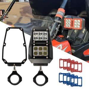 Adjustable UTV Side Mirrors with LED Spot Lights