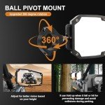 Adjustable UTV Side Mirrors with LED Spot Lights