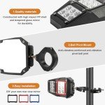 Adjustable UTV Side Mirrors with LED Spot Lights