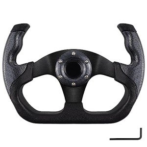 Universal Golf Cart Steering Wheel - Black Grid