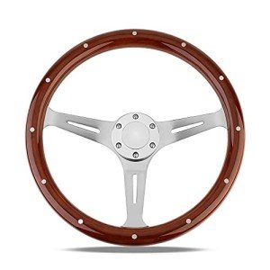 15" Classic Wood Grain Steering Wheel for ATVs