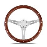 15" Classic Wood Grain Steering Wheel for ATVs