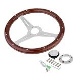 15" Classic Wood Grain Steering Wheel for ATVs