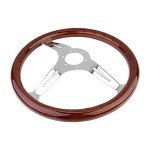 15" Classic Wood Grain Steering Wheel for ATVs