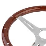15" Classic Wood Grain Steering Wheel for ATVs