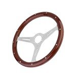 15" Classic Wood Grain Steering Wheel for ATVs