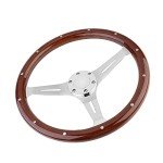15" Classic Wood Grain Steering Wheel for ATVs