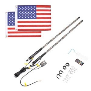 Bluetooth LED Whip Lights with Turn Signal Function