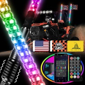 2PCS 4FT LED Whip Lights with Remote Control