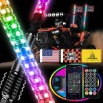 2PCS 4FT LED Whip Lights with Remote Control