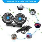 Adjustable 12V Dual Head Car Clip Fan