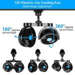 Adjustable 12V Dual Head Car Clip Fan