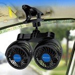 Adjustable 12V Dual Head Car Clip Fan