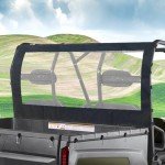 QYMOTO Polaris Ranger Full Size 570 Rear Windshield,Soft Canvas Rear Window Dust Panel for Ranger 500 570 700 Rear Window Round Bar ROPS (2 Seaters & Crew)