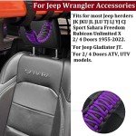 Jeep Wrangler Roll Bar Grab Handles (Purple, 2PCS)