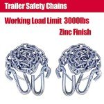 48" Grade 30 Trailer Safety Chain with Clips 2PCS