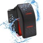 Waterproof Rocker Switch with Red LED Light