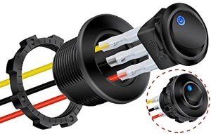 Blue LED 12V Round Rocker Toggle Switch