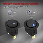 Blue LED 12V Round Rocker Toggle Switch