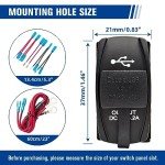 Anina LED Rocker Switches with USB Charger - 3 Pack