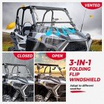 KEMIMOTO 3-in-1 Windshield for Polaris RZR 1000