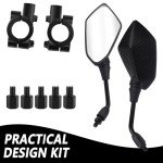 Adjustable Carbon Fiber Motorcycle Mirrors for ATVs & Bikes