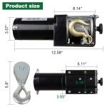 12V 3000 lbs Electric Winch Kit with Remote