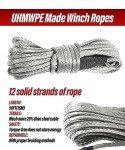 ESEWALAS 3/16" x 50' Synthetic Winch Rope Kit