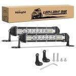 Nilight 7" Slim LED Light Bar - 2 Pack