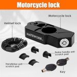 Heavy-Duty Anti-Theft Motorcycle Lock with Helmet Lock