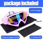 ZJNUO 2 Pack ATV & Dirt Bike Goggles