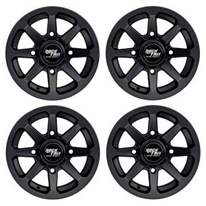 RockTrix RT102 12" Matte Black ATV Rims (Set of 4)